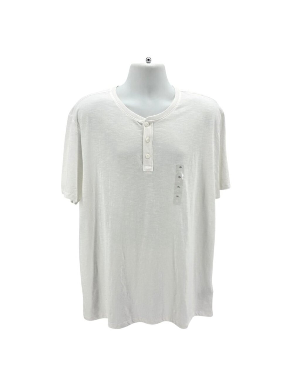 NEW GAP Mens XL Shirt Lived-In Henley White Short Sleeve Lightweight Preppy